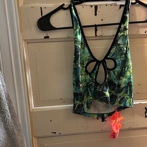Jaded London Green Swirl Crop Top